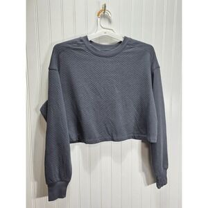 Colsie Cropped Knit Pajama Top Grau Sz Small